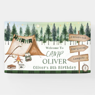 Camping Kampvuur S'mores Buiten Verjaardag Spandoek