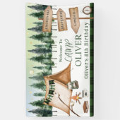 Camping Kampvuur S'mores Buiten Verjaardag Spandoek (Verticaal)