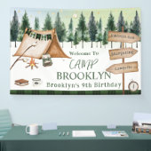 Camping Kampvuur S'mores Buiten Verjaardag Spandoek (Beurs)