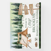 Camping Kampvuur S'mores Buiten Verjaardag Spandoek (Verticaal)