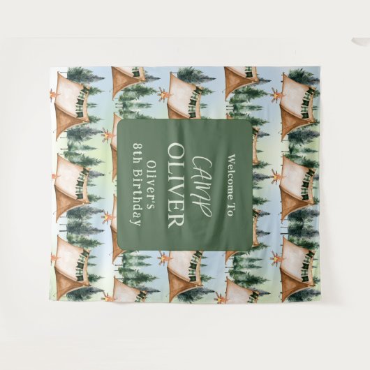 Camping Kampvuur S'mores Buiten Verjaardag  Wandkleed (Voorkant (horizontaal))