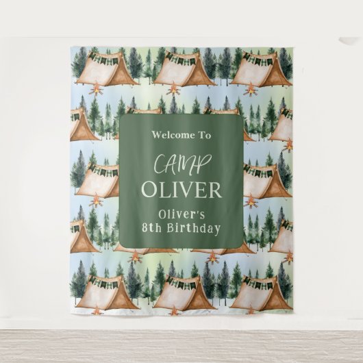 Camping Kampvuur S'mores Buiten Verjaardag  Wandkleed (Voorkant)