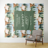 Camping Kampvuur S'mores Outdoor Verjaardag  Wandkleed (In Situ (horizontaal))