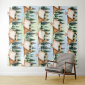 Camping Kampvuur S'mores Outdoor Verjaardag  Wandkleed (In Situ (horizontaal))