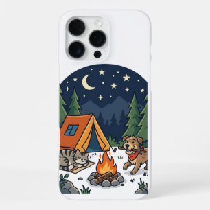 Camping Kat & Hond Cadeau Mooie Kampvuur Nachtelij iPhone 16 Pro Max Hoesje