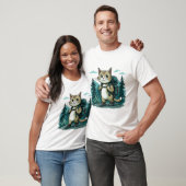 Camping Kat. Schattigee kat met een rugzak T-shirt (Unisex)