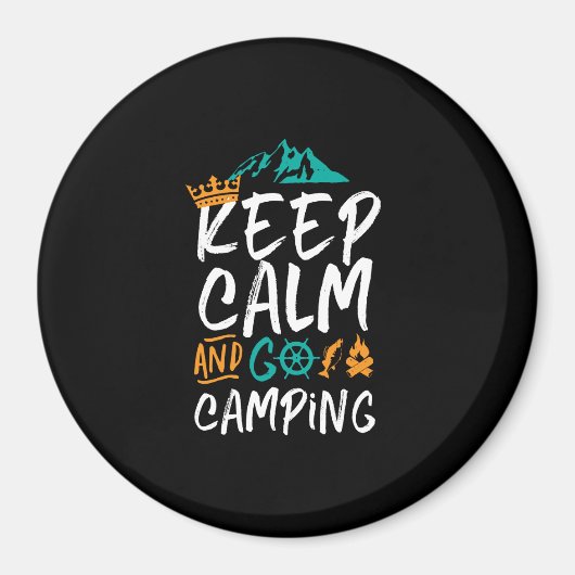  Camping Keep Calm en Go Camping Outdoor Magneet (Voorkant)