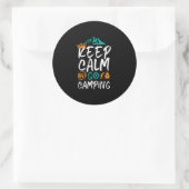 Camping Keep Calm en Go Camping Outdoor Ronde Sticker (Tas)