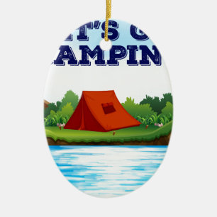 Camping Keramisch Ornament