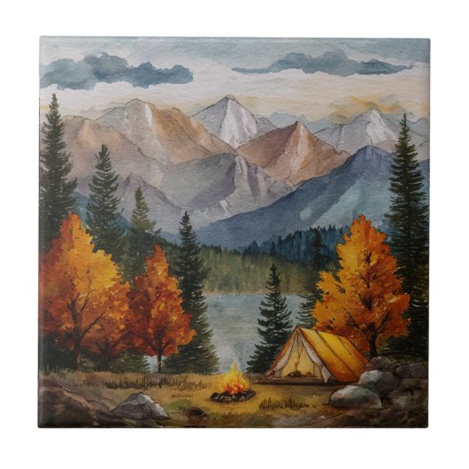 Camping Keramische Tegel Tegeltje (Voorkant)