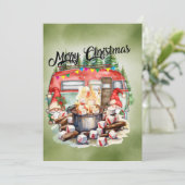 Camping Kerst Thema voor Camper Feestdagenkaart (Staand voorkant)