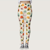 Camping Kerst thema voor Camper Leggings (Voorkant)