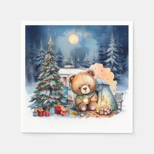 Camping Kerst thema voor camper Servet (Voorkant)