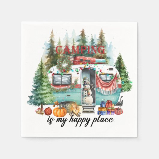 Camping Kerst thema voor camper Servet (Voorkant)