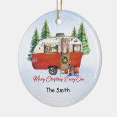 Camping Kerst Van voor Camper Keramisch Ornament (Links)