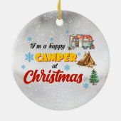Camping Kerst Van voor Camper Keramisch Ornament (Achterkant)