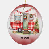 Camping Kerst Van voor Camper Keramisch Ornament (Links)