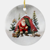 Camping Kerst Van voor Camper Keramisch Ornament (Achterkant)