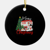 Camping Kerstbomen Shirt Licht Gift Camping L Keramisch Ornament (Voorkant)