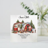 Camping Kerstfeest Feestdagenkaart (Staand voorkant)