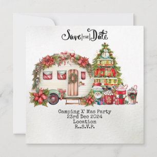 Camping Kerstfeest Feestdagenkaart