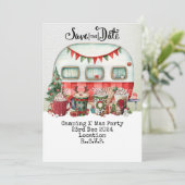 Camping Kerstfeest Kaart (Staand voorkant)