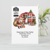 Camping Kerstfeest Kaart (Staand voorkant)