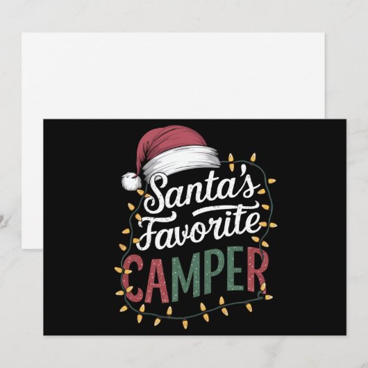 Camping Kerstman's favoriete Camper Gift Feestdagenkaart (Voorkant / Achterkant)