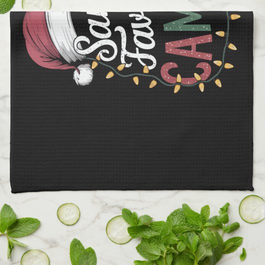 Camping Kerstman's favoriete Camper Gift Theedoek (Gevouwen)