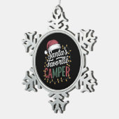 Camping Kerstman's favoriete Camper Gift Tin Sneeuwvlok Ornament (Rechts)