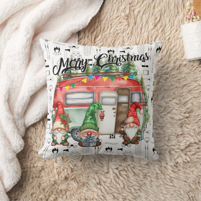 Camping Kerstmis thema Snowman voor Camper Kussen (Deken)