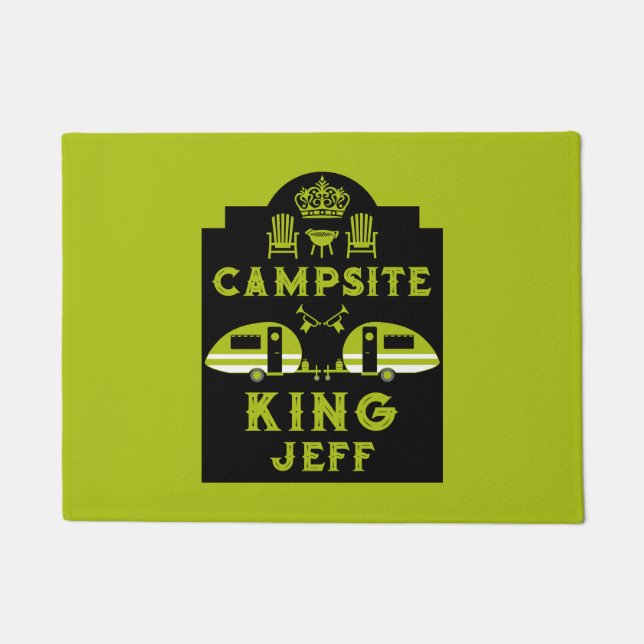 Camping King Cadeaus voor kampeerders Deurmat (Voorkant)