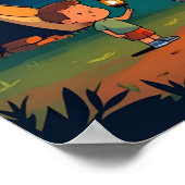 Camping King Dad Digitaal Poster Kunstdruk (Hoek)