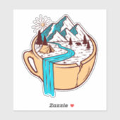 Camping Koffie Wilde Natuur Vinyl Stickers (Vel)