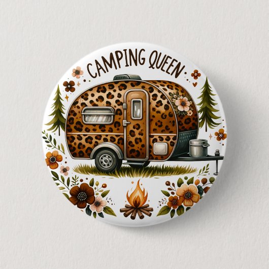 Camping Koningin Knop Ronde Button 5,7 Cm (Voorkant)