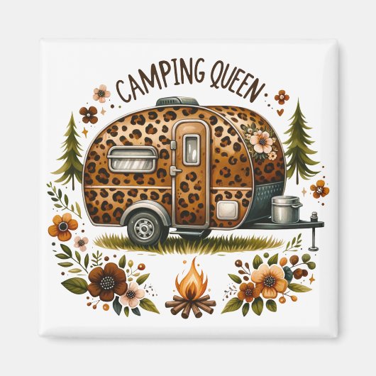 Camping Koningin Magneet (Voorkant)