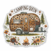 Camping Koningin Sticker (Voorkant)