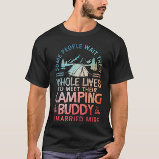 Camping Kunst Camper Echte Campingliefhebbers vrie T-shirt