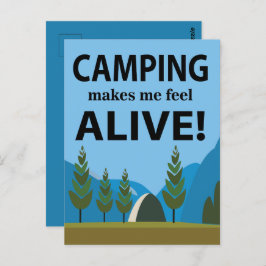 Camping laat me levendig kamperen briefkaart