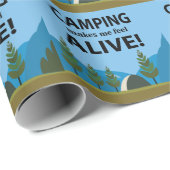 Camping laat me levendig kamperen cadeaupapier (Rol Hoek)