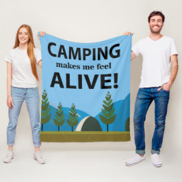 Camping laat me levendig kamperen fleece deken