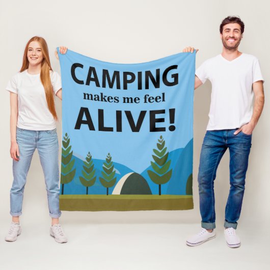 Camping laat me levendig kamperen fleece deken (In situ)