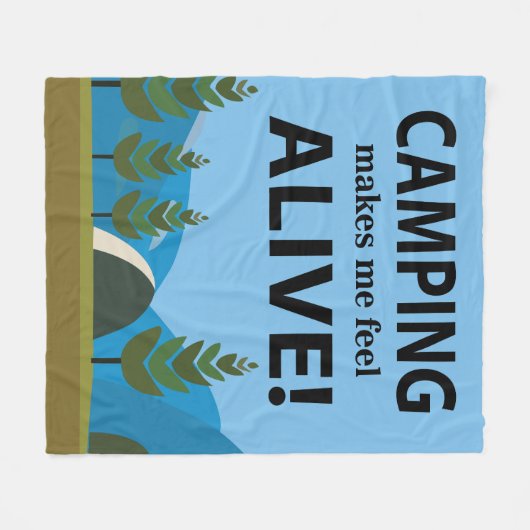 Camping laat me levendig kamperen fleece deken (Voorkant (Horizontaal))