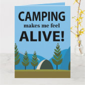 Camping laat me levendig kamperen kaart (Gele Bloem)