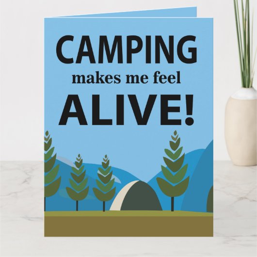 Camping laat me levendig kamperen kaart (Voorkant)