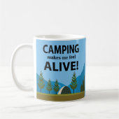 Camping laat me levendig kamperen koffiemok (Links)