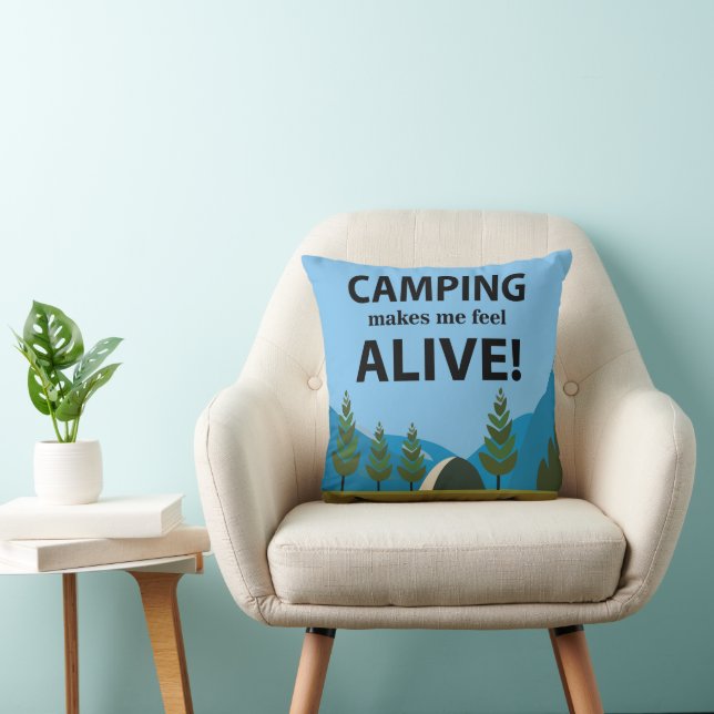 Camping laat me levendig kamperen kussen (Stoel)