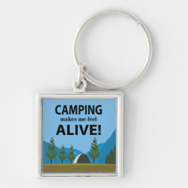 Camping laat me levendig kamperen sleutelhanger