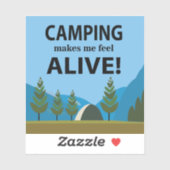 Camping laat me levendig kamperen sticker (Vel)