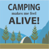 Camping laat me levendig kamperen sticker (Voorkant)